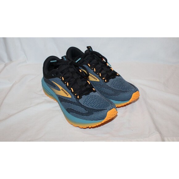 Brooks Men\'s Revel 7 Running Athletic Sneakers Blue Black Orange NEW SZ 9.5 main image 4